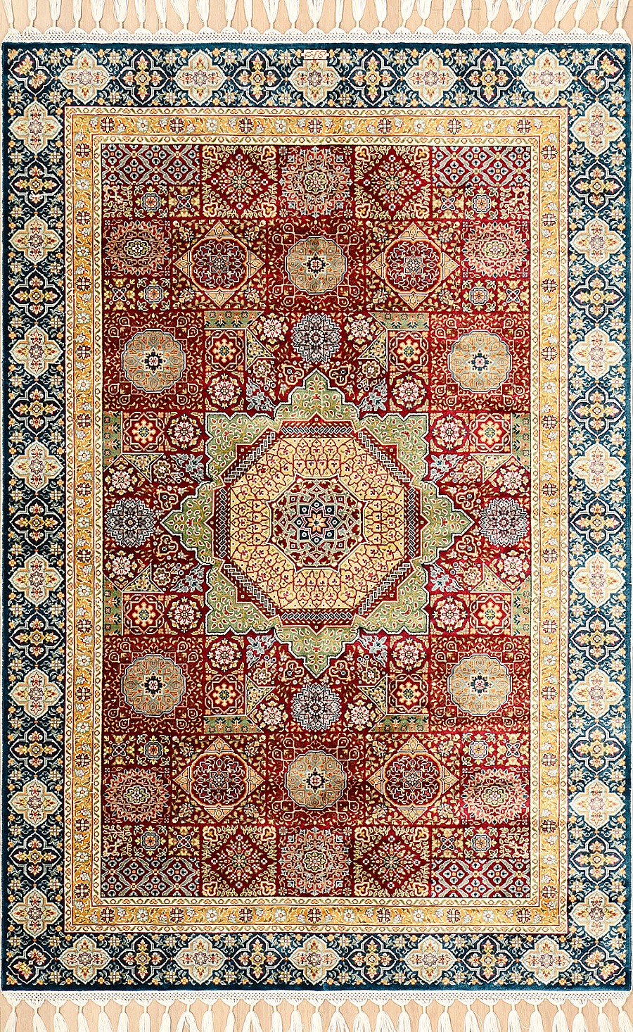 Шелковый Индийский ковер Mamluk №2439 180x121cm