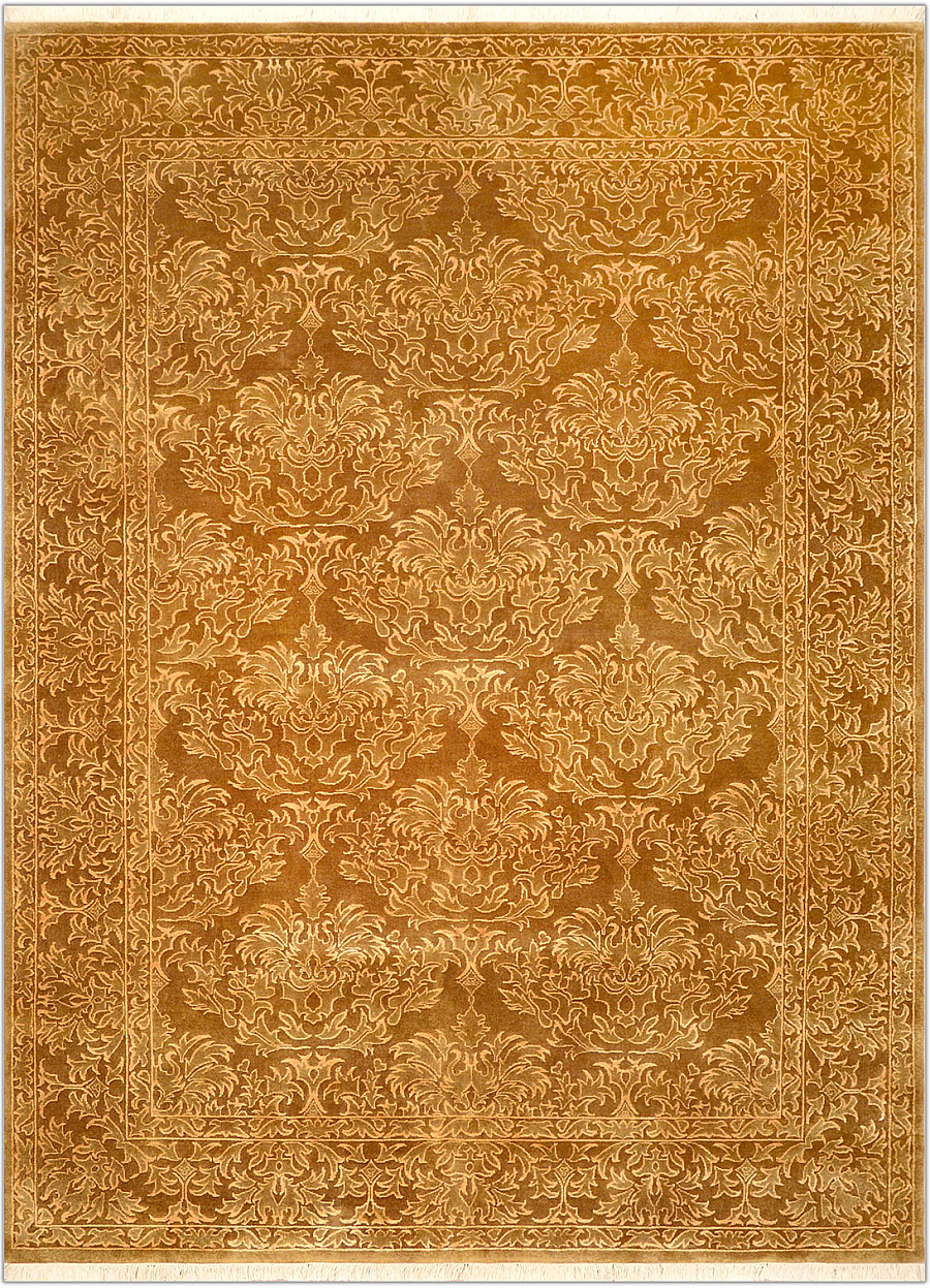 Современный Индийский ковер Damask №2016 241x177cm из шерсти и шелка в стиле неоклассика