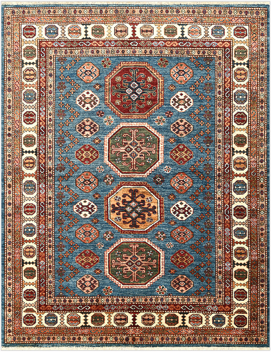 Шерстяной Пакистанский ковер Kazakh №5295 194x152cm