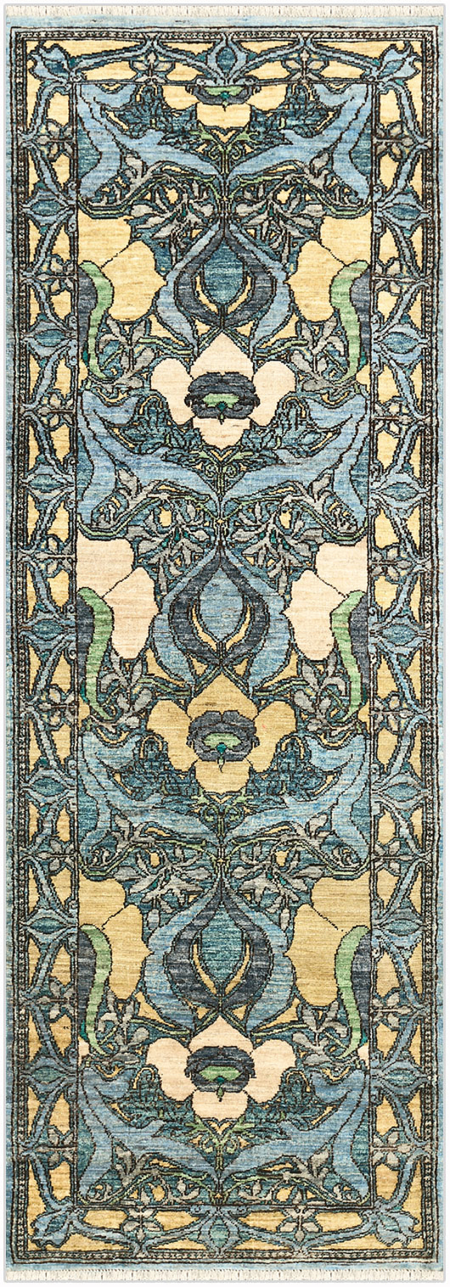 Современный Пакистанский ковер Morris №5318 225x77cm из шерсти в стиле неоклассика