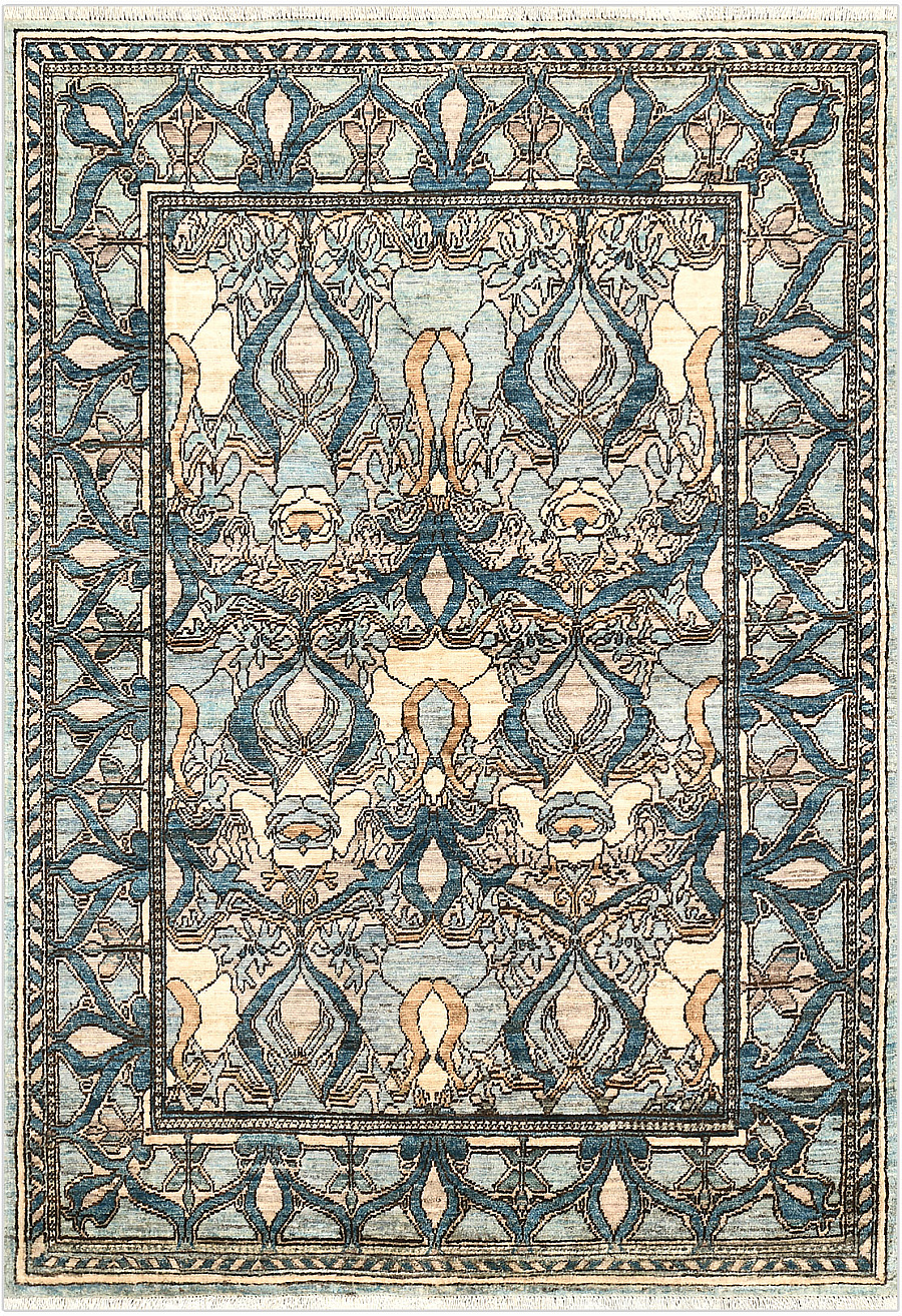 Современный Пакистанский ковер Morris №5338 169x118cm из шерсти в стиле неоклассика