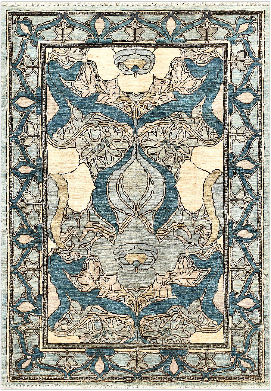 Современный Пакистанский ковер Morris №5339 176x124cm из шерсти в стиле неоклассика