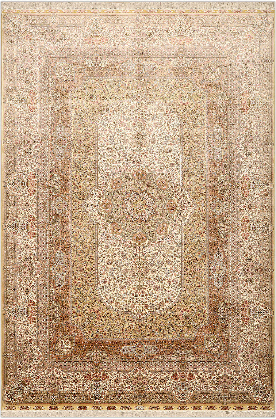 Шелковый Индийский ковер Medallion №1715 300x206cm