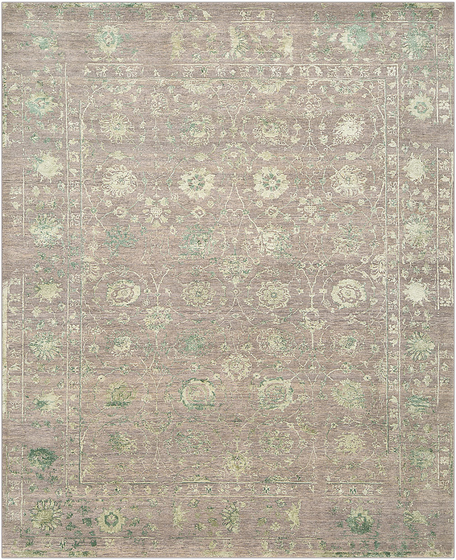 Современный Индийский ковер Shabby Classic №4284 306x246cm из шерсти и шелка в стиле неоклассика