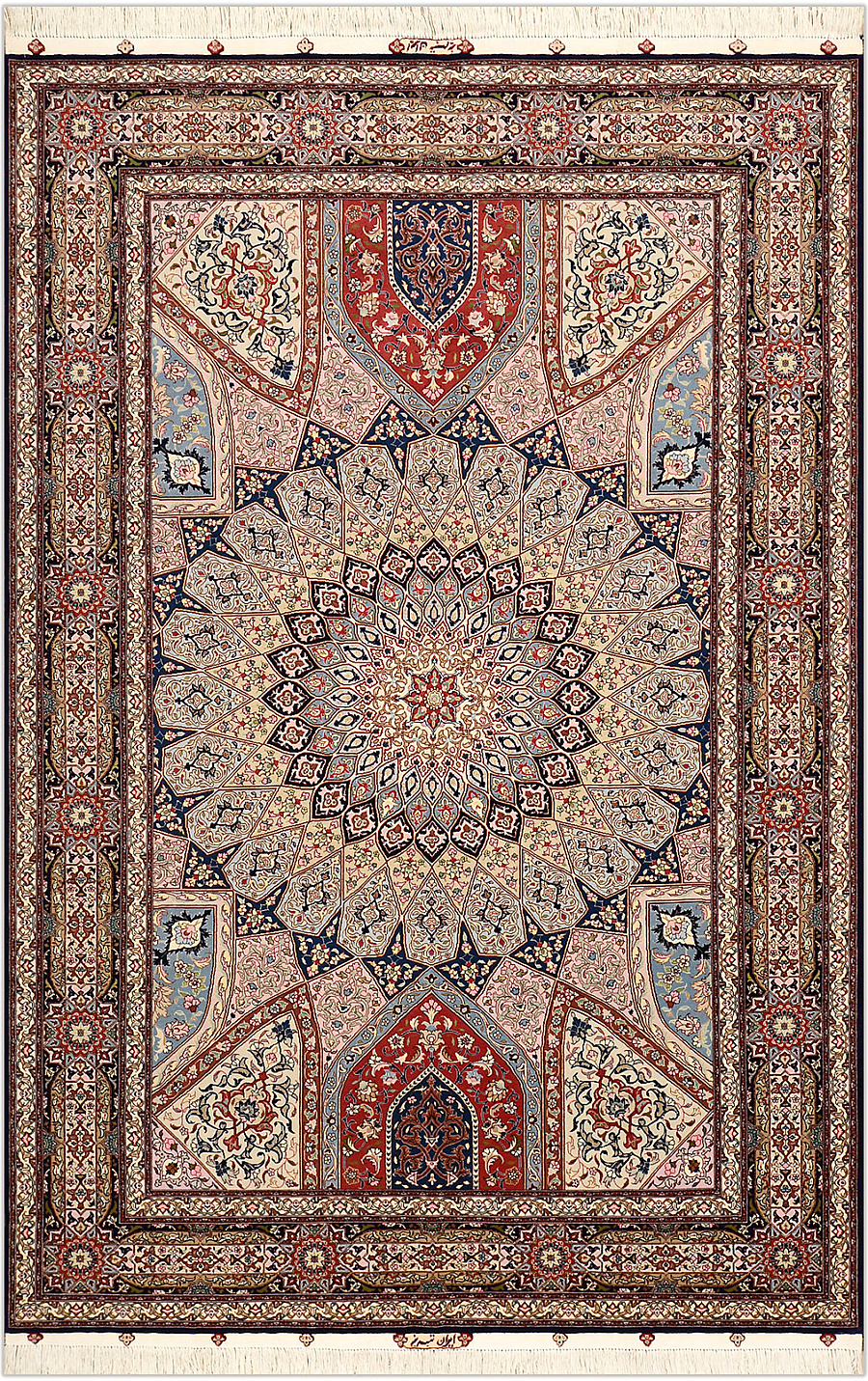 Персидский Tebriz Gombad ковер №1849 300x204cm из шелка и шерсти