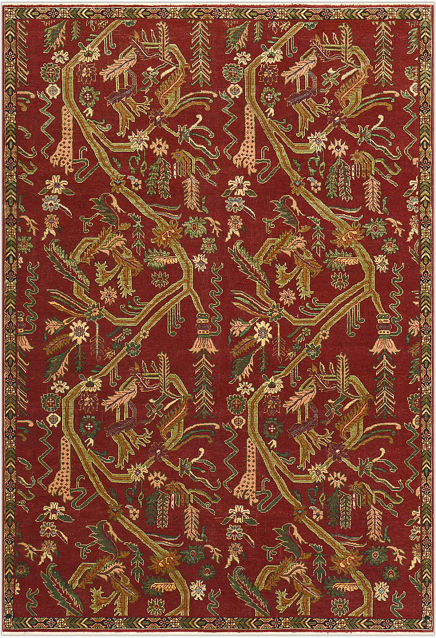 Шерстяной Индийский ковер Sultanabad Vintage №1028 272x186cm