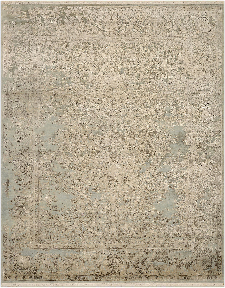 Современный Индийский ковер Shabby Classic №2682 297x239cm из шерсти и шелка в стиле неоклассика