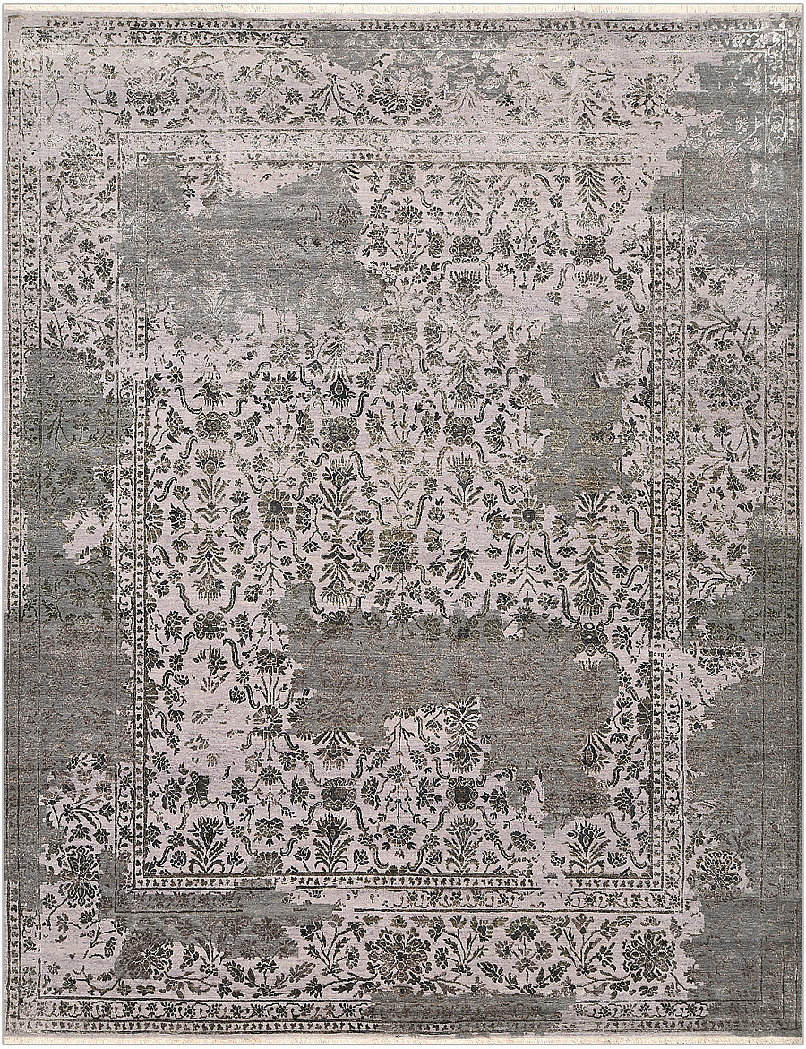 Современный Индийский ковер Shabby Classic №2025 312x245cm из шерсти и шелка в стиле неоклассика