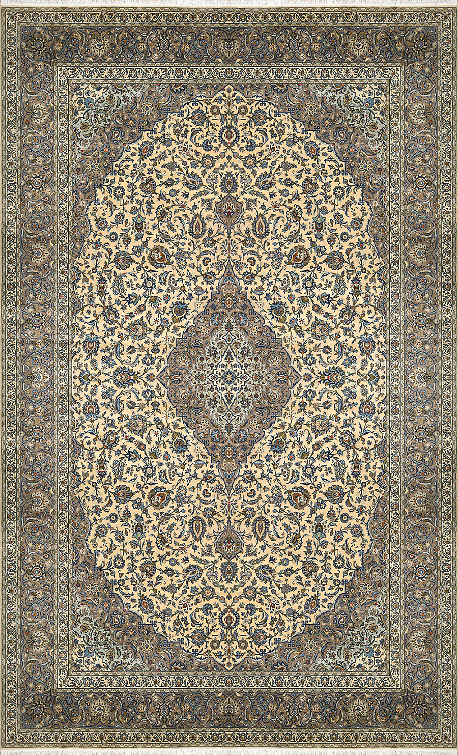 Шерстяной Персидский ковер Kashan №4110 610x384cm