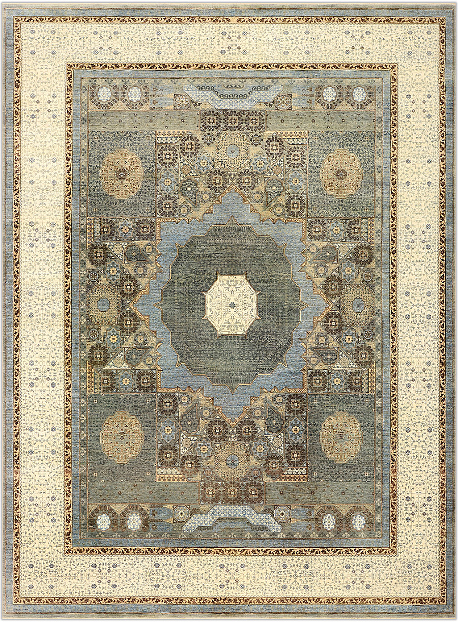 Шерстяной Индийский ковер Mamluk №2566 370x272cm