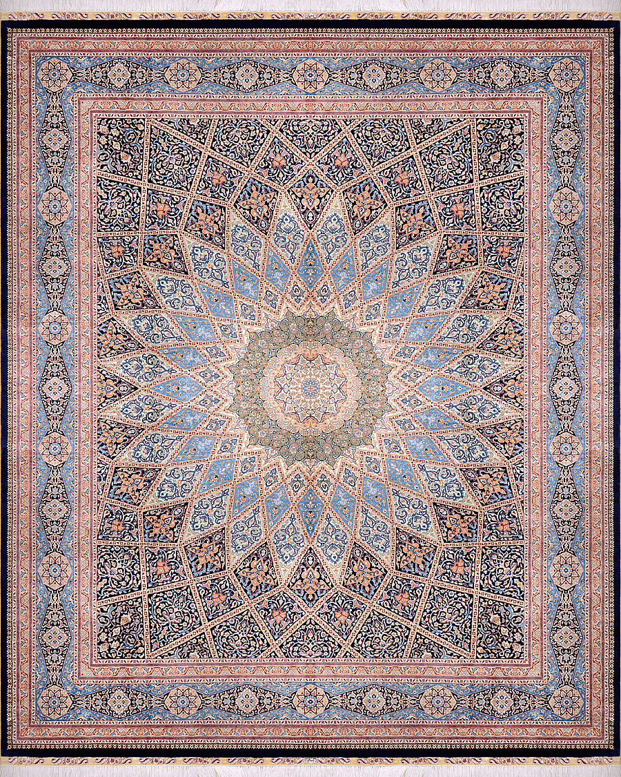 Шелковый Индийский ковер Gombad №3336 315x250cm