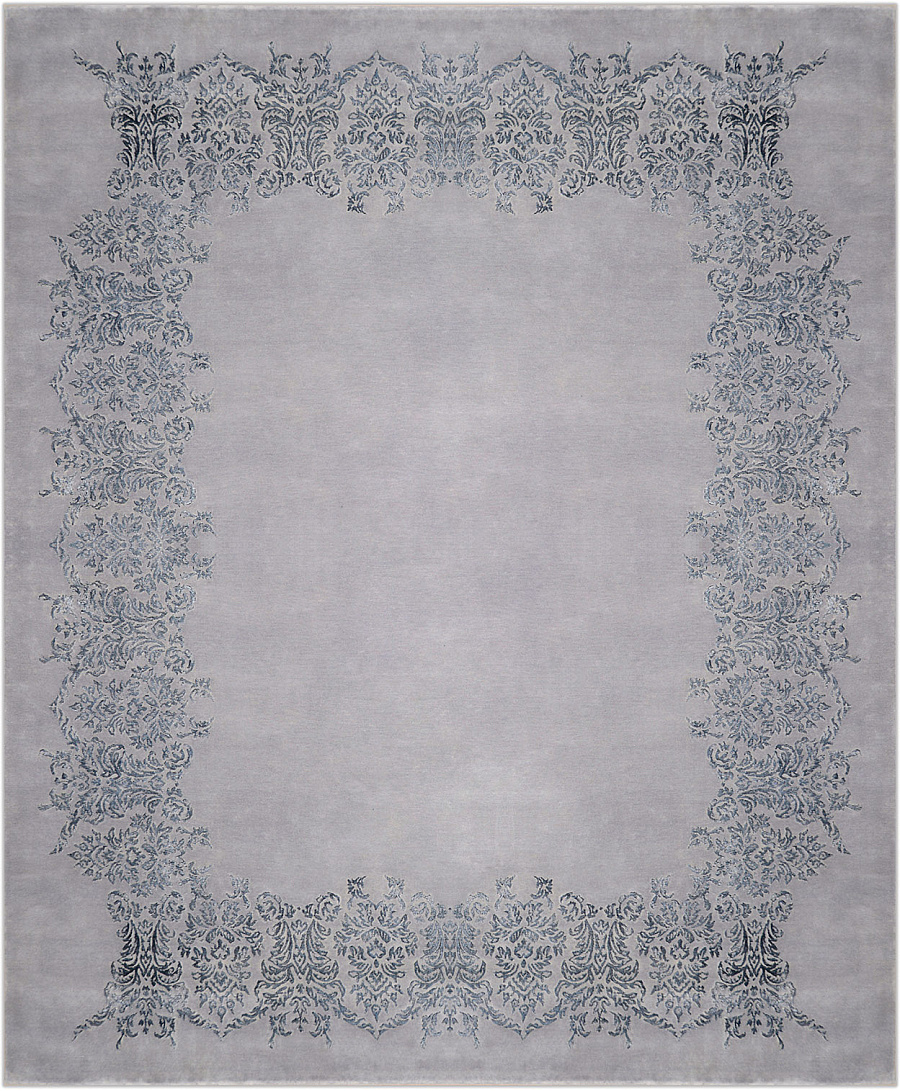 Индийский Damask Frame ковер №3701 305x247cm из шелка и шерсти