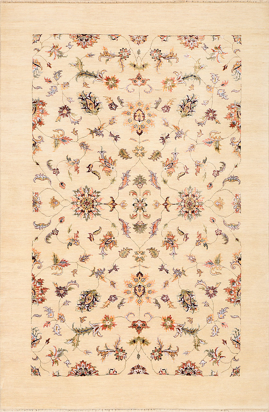 Современный Индийский ковер Mille Fleur №2011 295x195cm из шерсти и шелка в стиле неоклассика