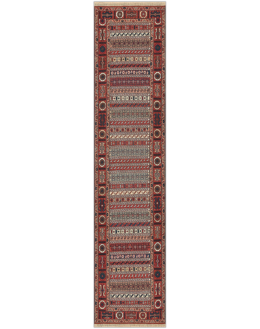 Безворсовый Пакистанский ковер Zinjan №4742 370x82cm из шерсти