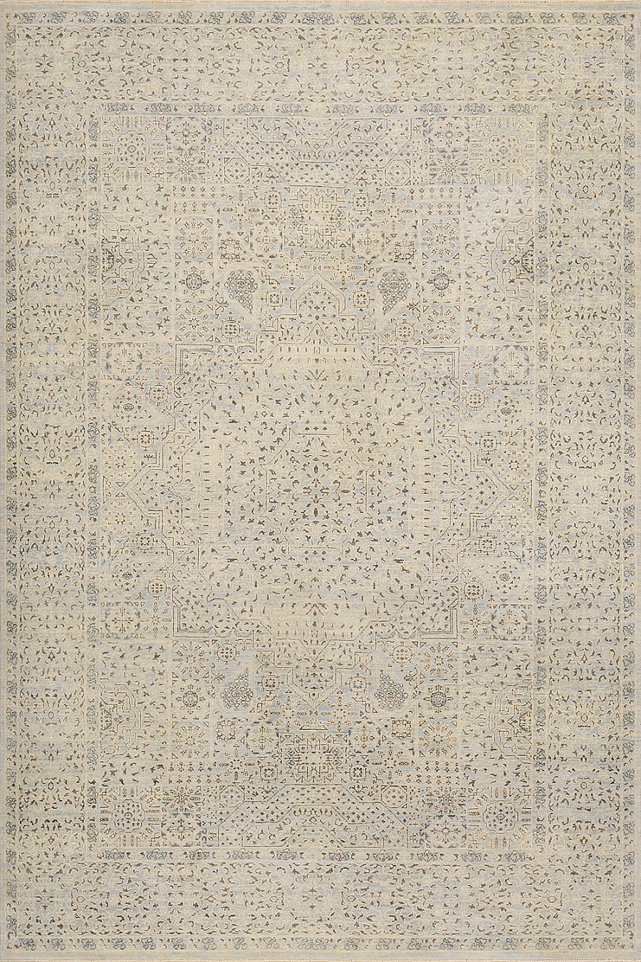 Современный Индийский ковер Mamluk Neo №2494 275x184cm из шерсти в стиле неоклассика