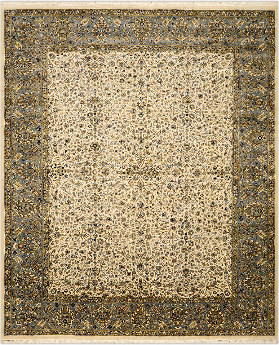 Шерстяной Индийский ковер Kashan Jaipuri №1084 306x251cm