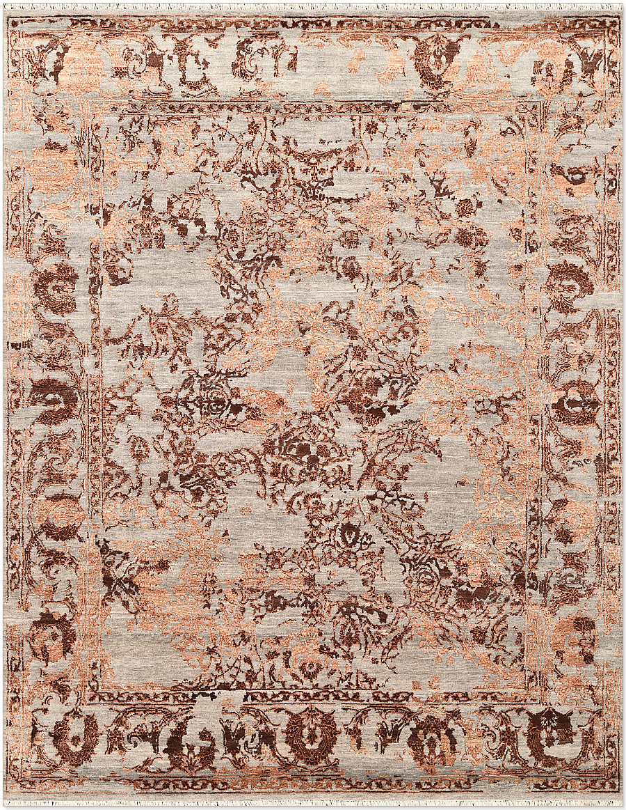 Индийский Shabby Classic ковер №5184 304x241cm из шелка и шерсти