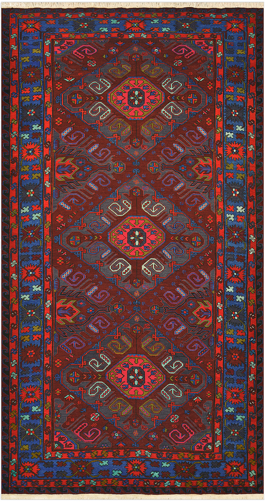 Безворсовый Дагестанский ковер Sumakh №4470 372x202cm из шерсти