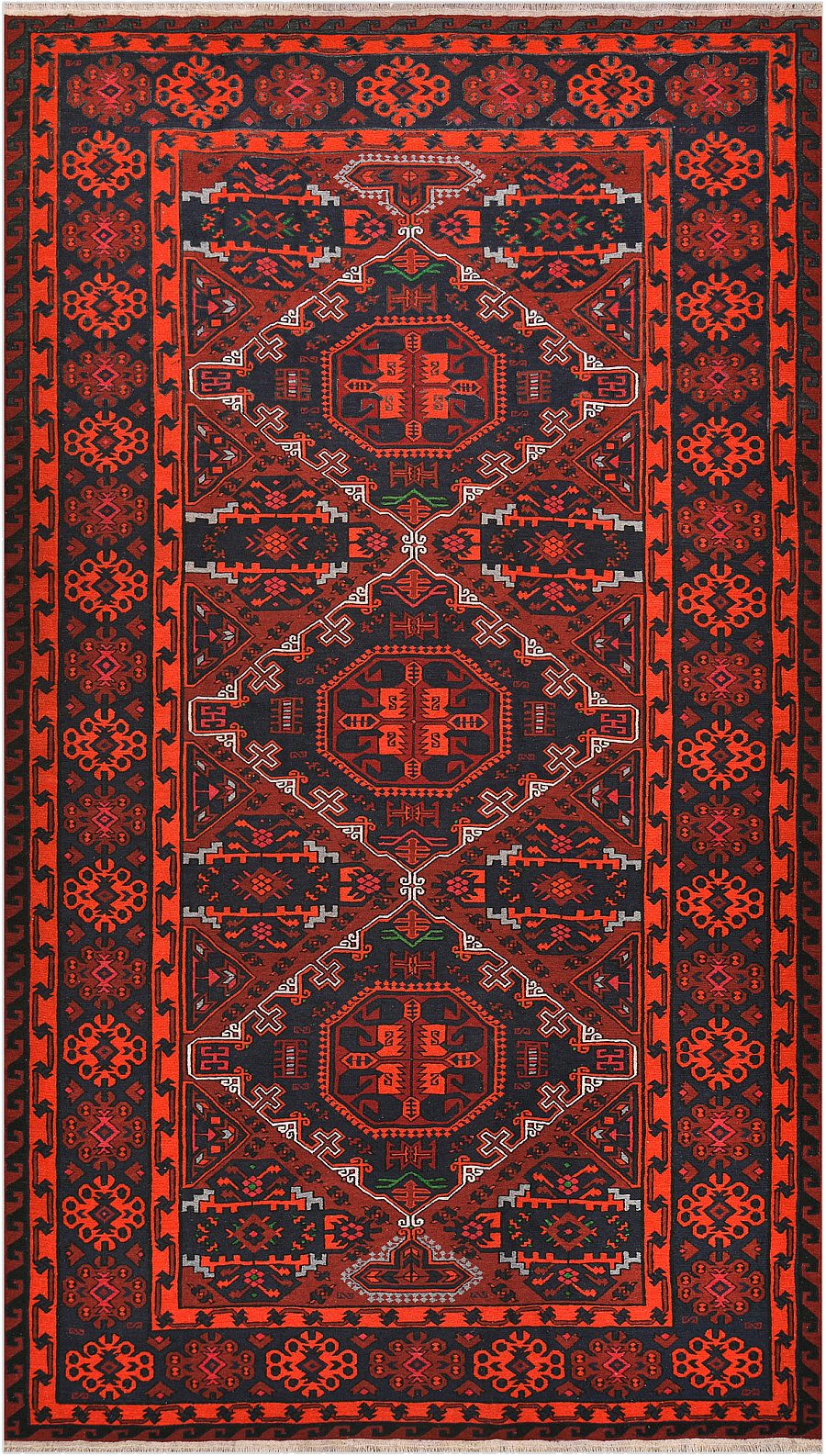 Безворсовый Дагестанский ковер Sumakh №4472 352x199cm из шерсти