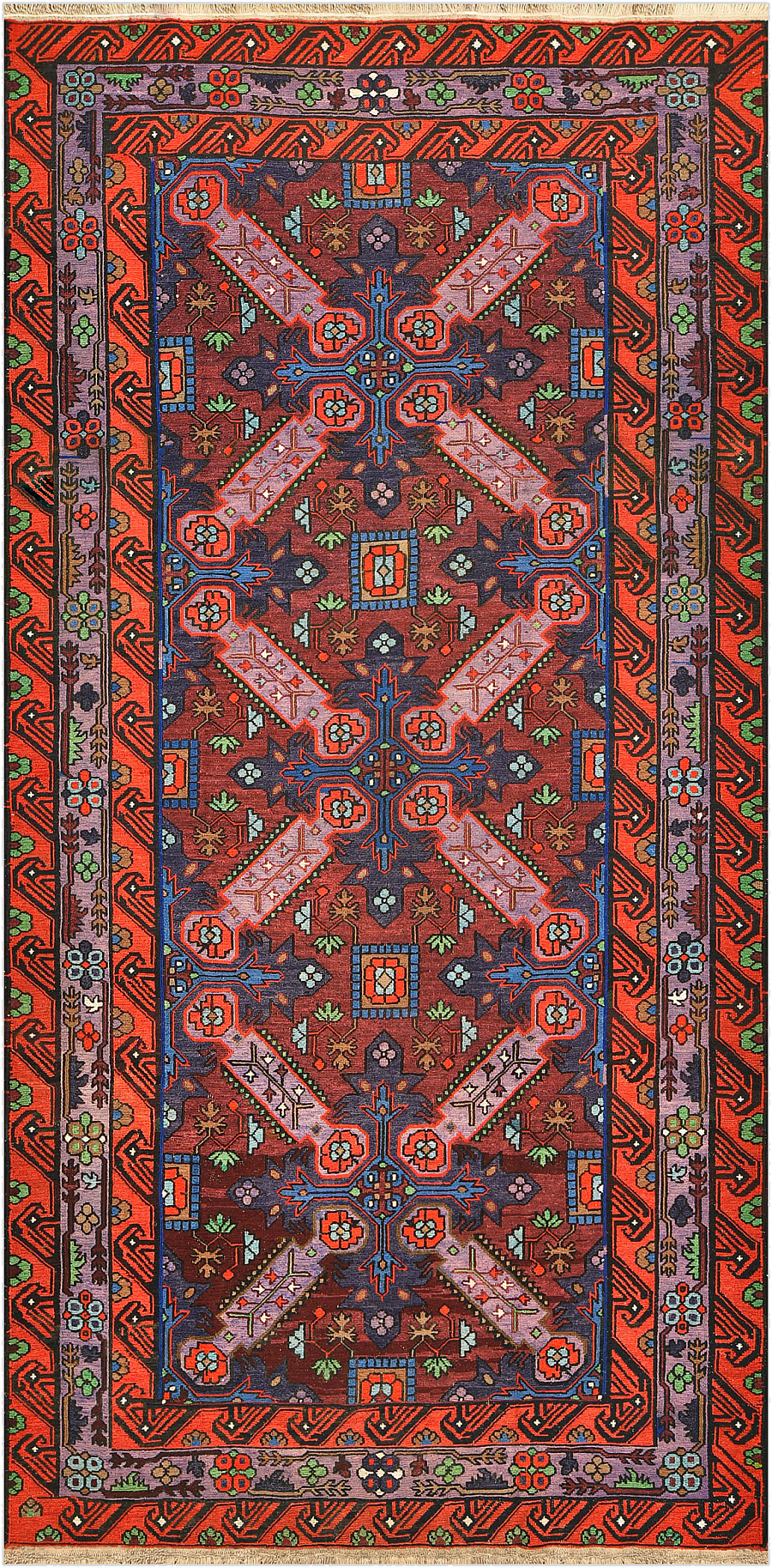 Безворсовый Дагестанский ковер Sumakh №4477 312x158cm из шерсти