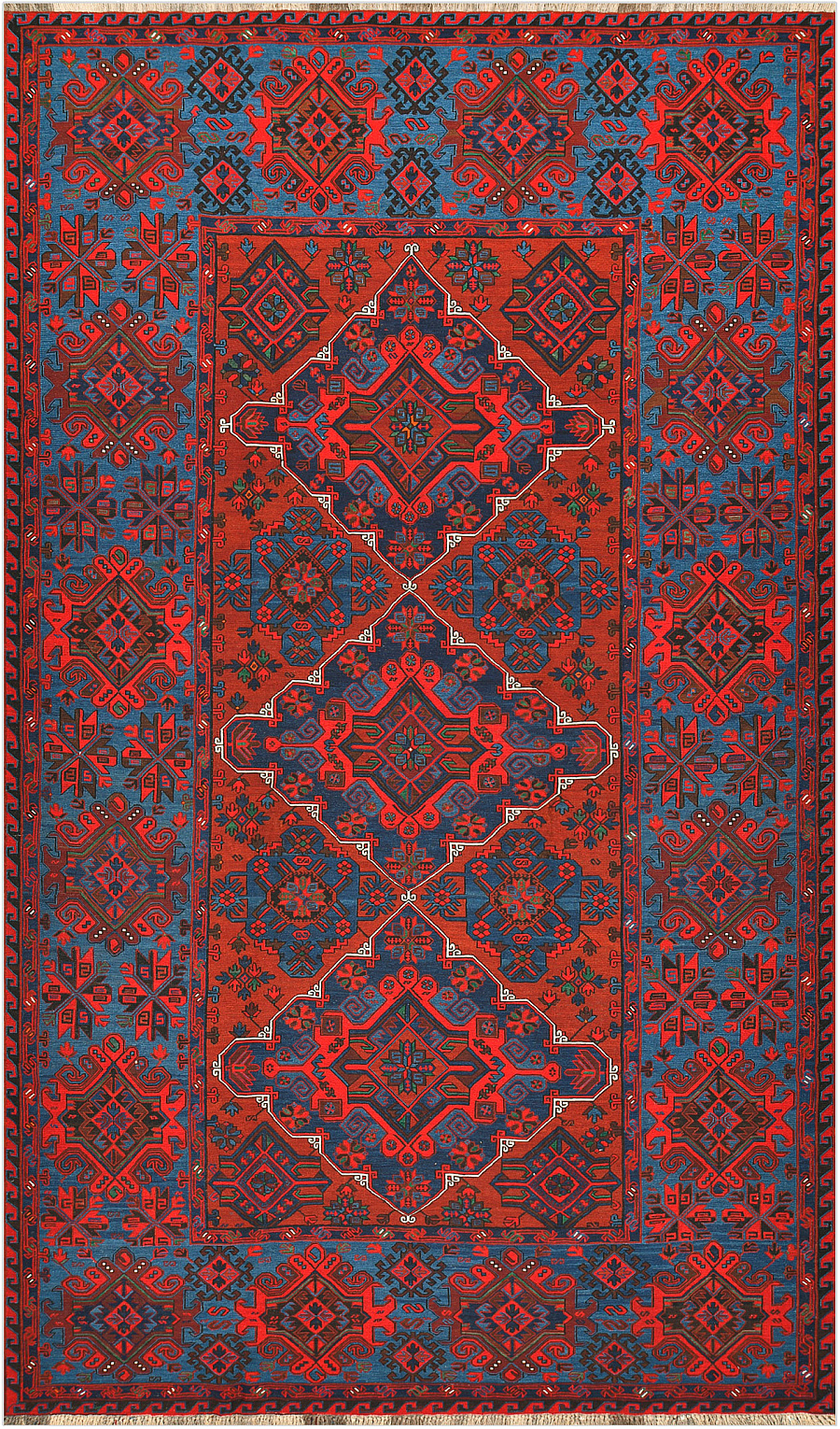 Безворсовый Дагестанский ковер Sumakh №4480 380x226cm из шерсти