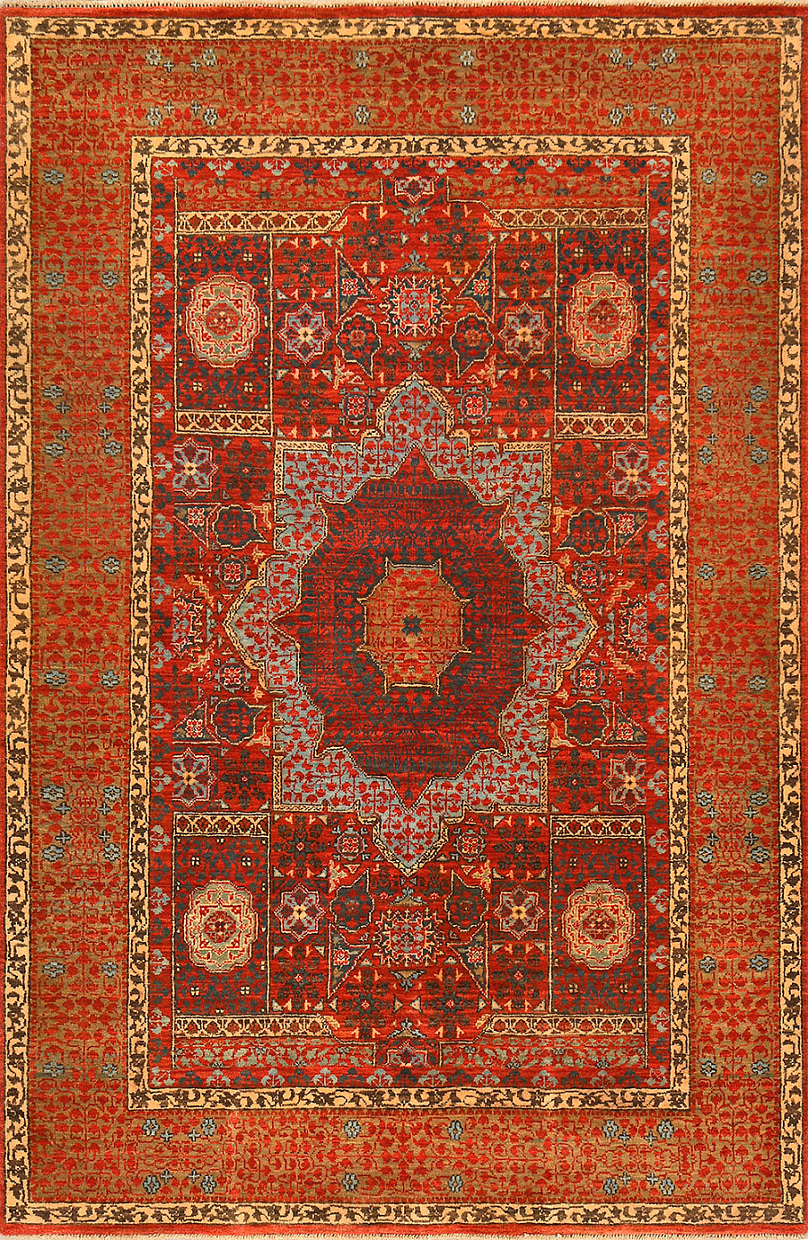 Шерстяной Индийский ковер Mamluk №1102 183x121cm