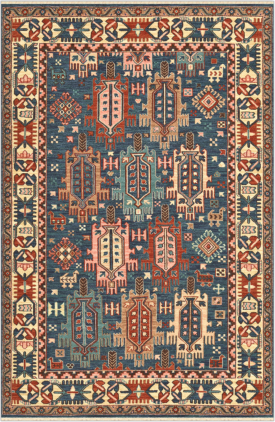 Безворсовый Индийский ковер Dhuri №5192 275x182cm из шерсти