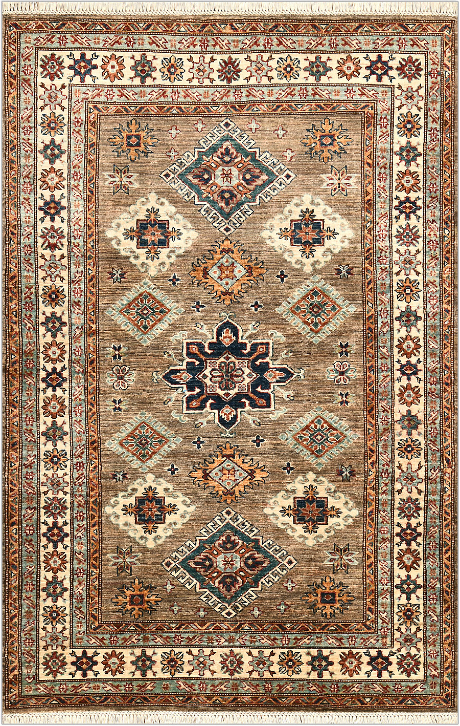 Шерстяной Пакистанский ковер Kazakh №4780 191x123cm