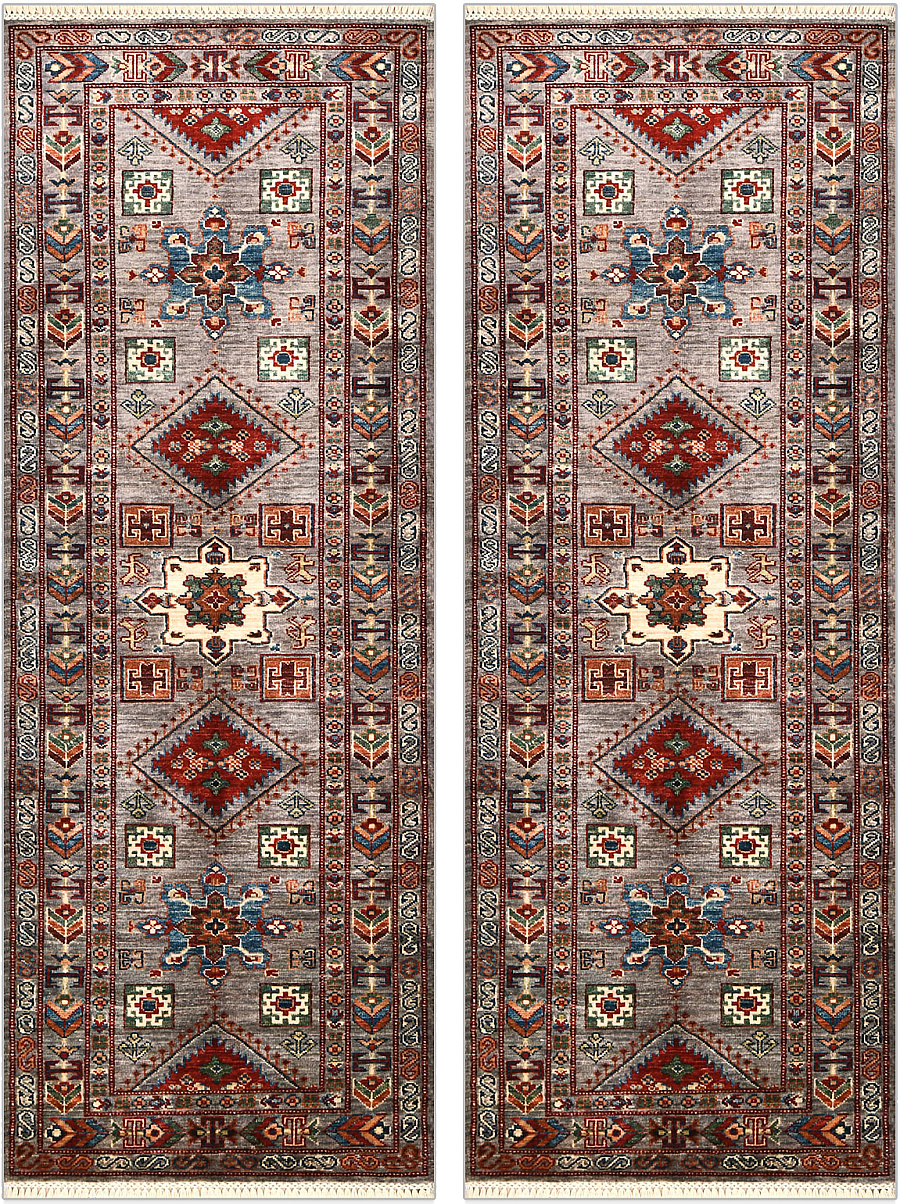 Шерстяной Пакистанский ковер Kazakh №4842 207x76cm