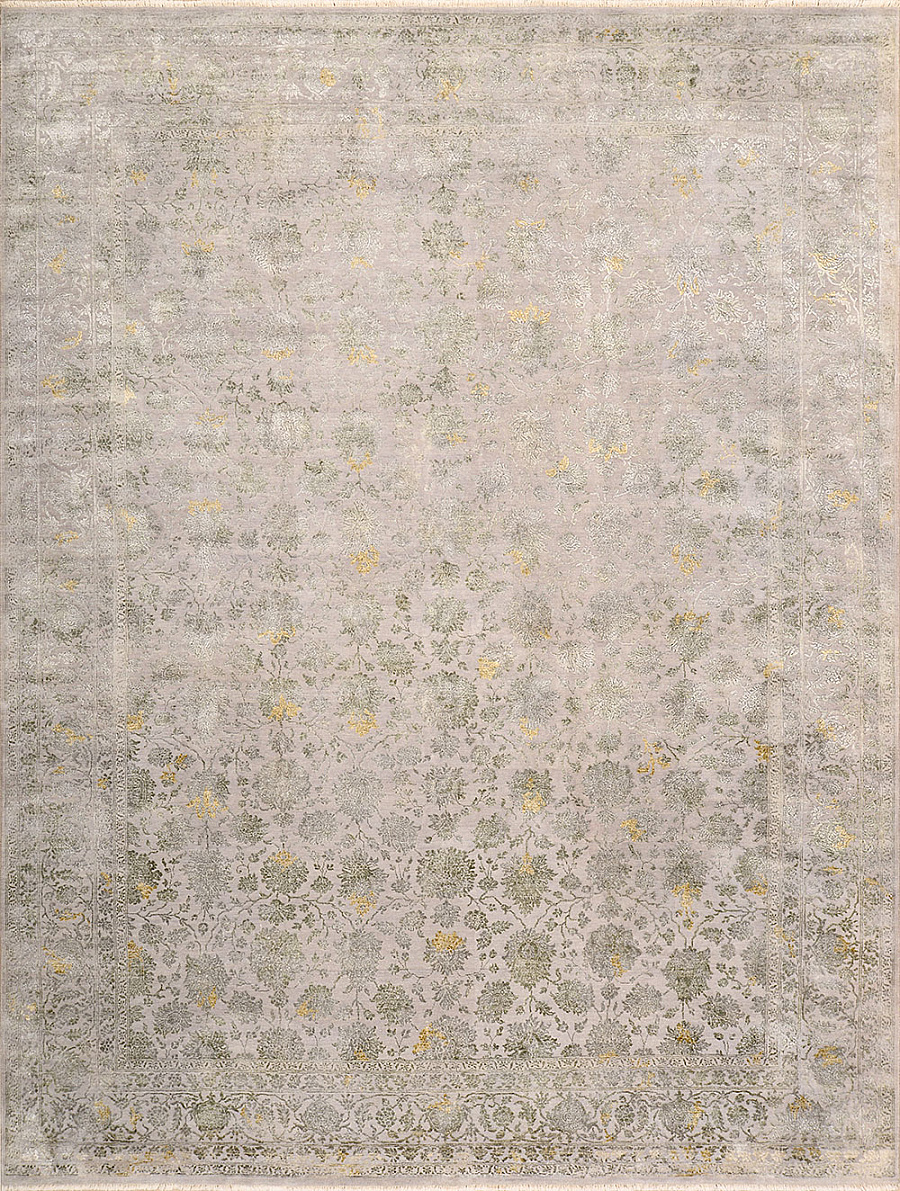 Современный Индийский ковер Shabby Classic №2082 356x275cm из шерсти и шелка в стиле неоклассика