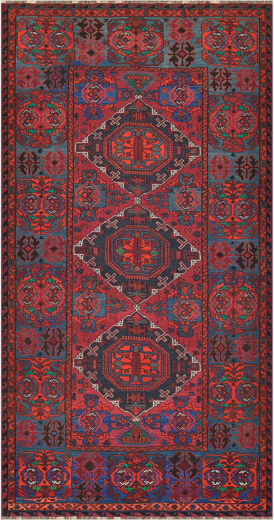 Безворсовый Дагестанский ковер Sumakh №4500 382x204cm из шерсти