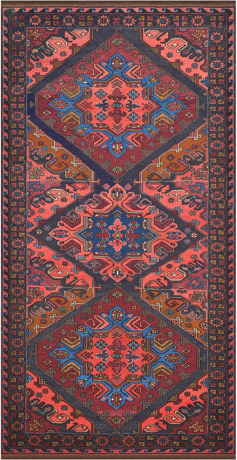 Безворсовый Дагестанский ковер Sumakh №4501 305x159cm из шерсти