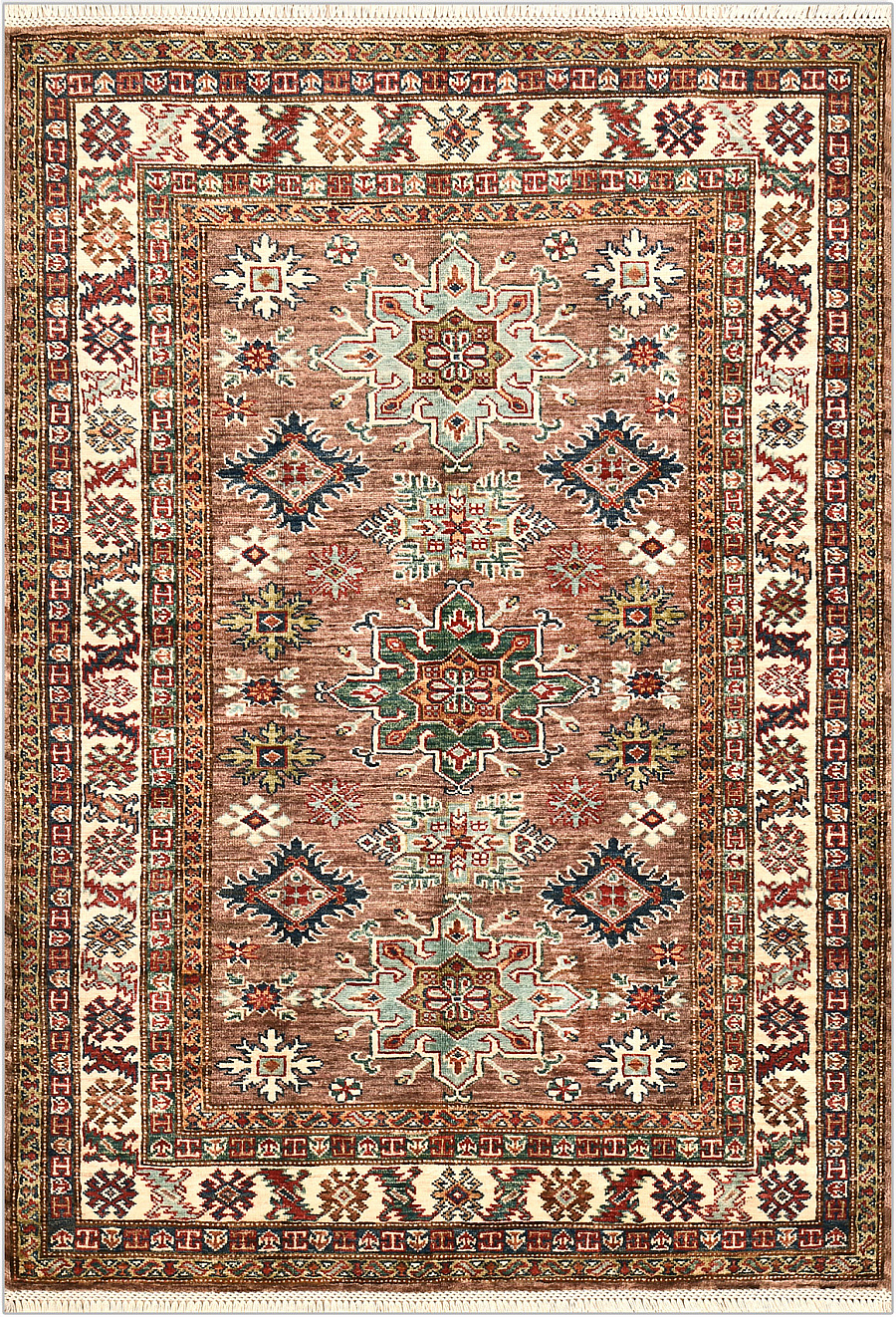 Шерстяной Пакистанский ковер Kazakh №4799 181x127cm