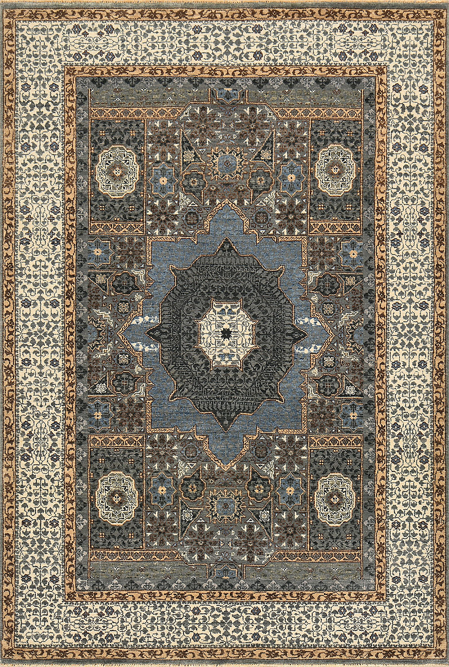 Шерстяной Индийский ковер Mamluk №2509 184x125cm