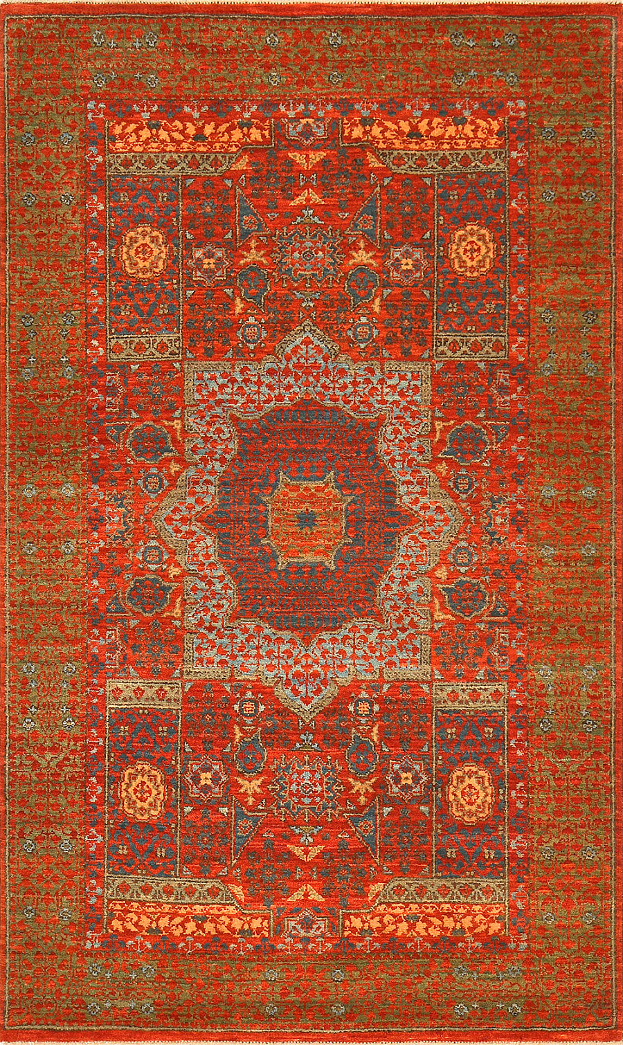 Шерстяной Индийский ковер Mamluk №1097 152x93cm