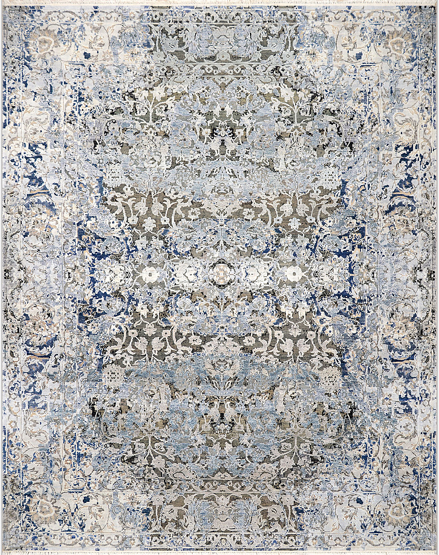 Современный Индийский ковер Shabby Classic №3079 310x245cm из шерсти и шелка в стиле неоклассика