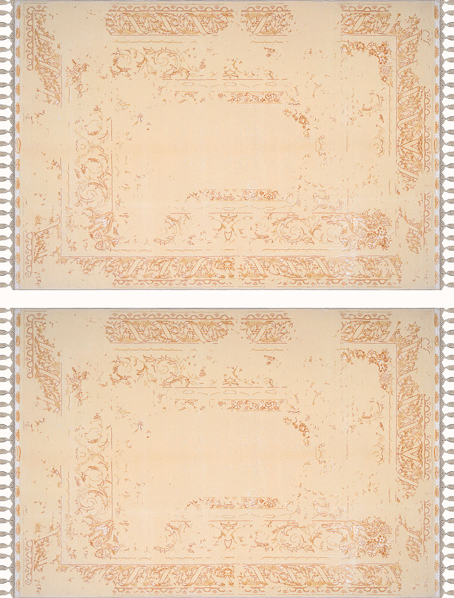 Современный Индийский ковер Shabby Classic №2671 162x108cm из шерсти и шелка в стиле неоклассика