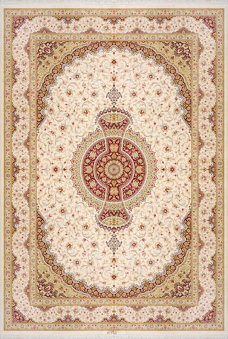 Шелковый Иранский ковер Qom №1687 232x160cm