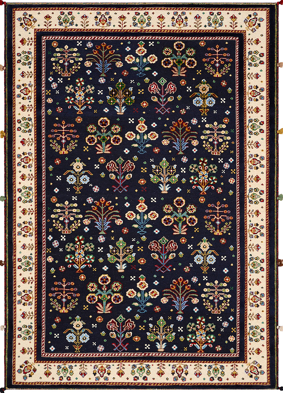 Безворсовый Индийский ковер Sirjan №3675 183x128cm из шерсти