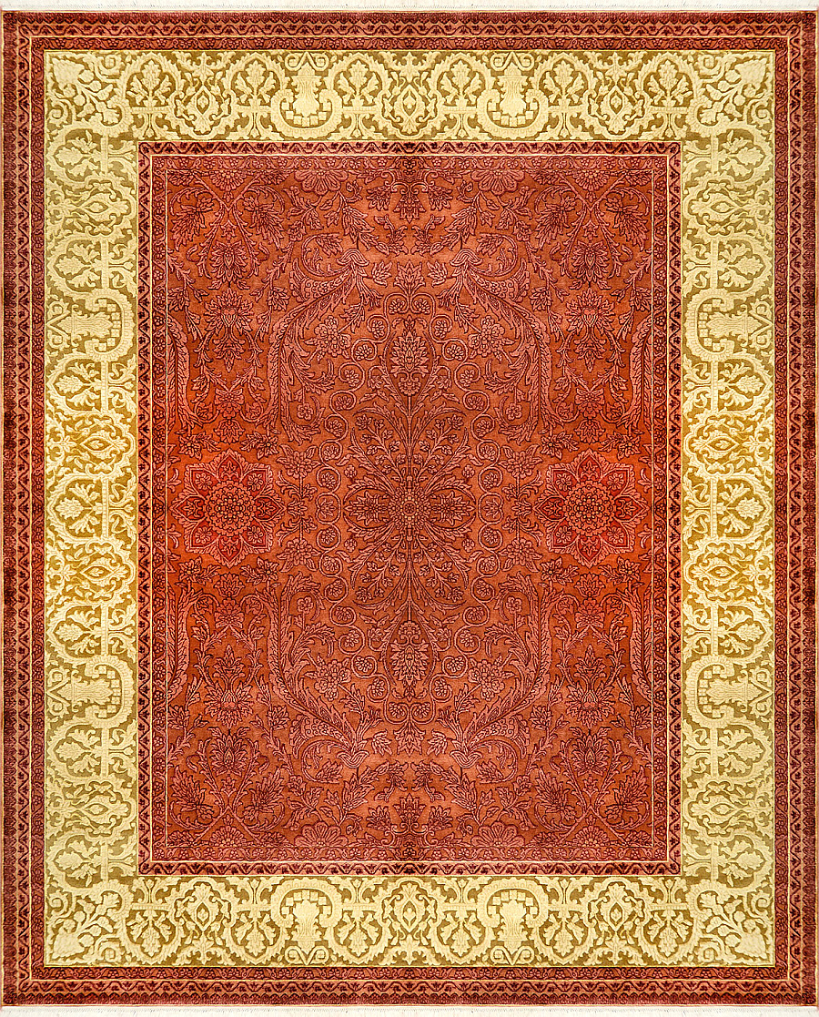 Современный Индийский ковер Renaissance №2110 304x251cm из шерсти и шелка в стиле неоклассика