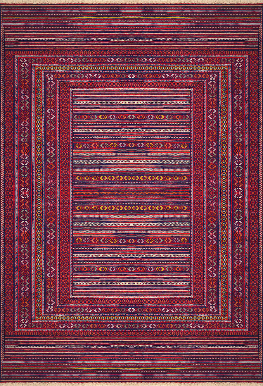 Безворсовый Пакистанский ковер Zinjan №3556 287x192cm из шерсти