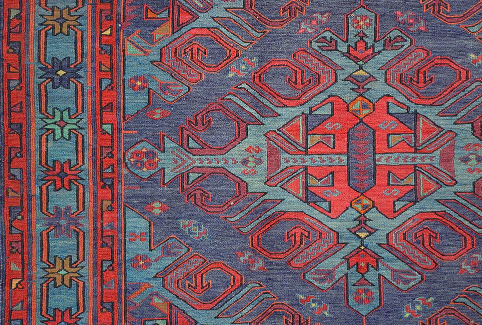 Кавказский ковер Сумах "Дербент" безворсовый Прямоугольный 267x146cm фото крупным планом