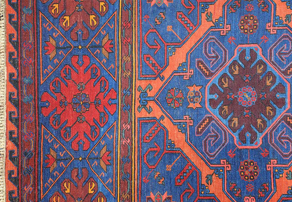 Кавказский ковер Сумах "Дербент" безворсовый Прямоугольный 362x247cm фото крупным планом