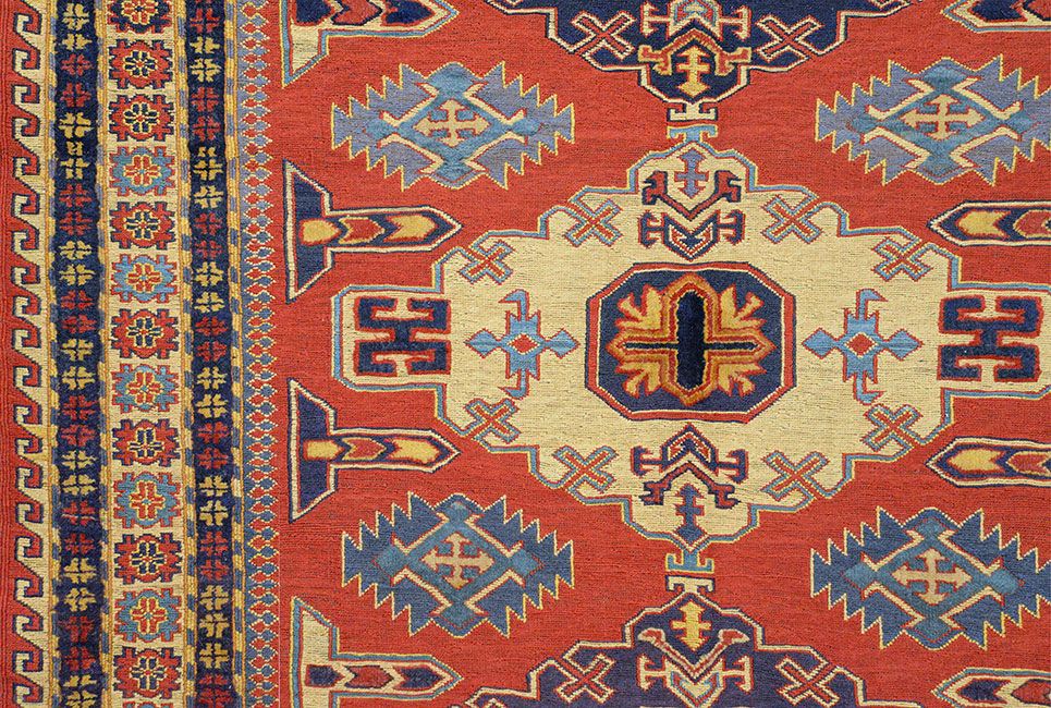 Пакистанский ковер HAPIL безворсовый Прямоугольный 170x128cm фото крупным планом