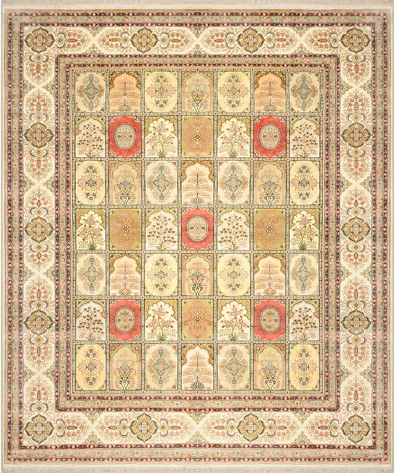 Шелковый Китайский ковер Paradise Garden №3771 298x248cm