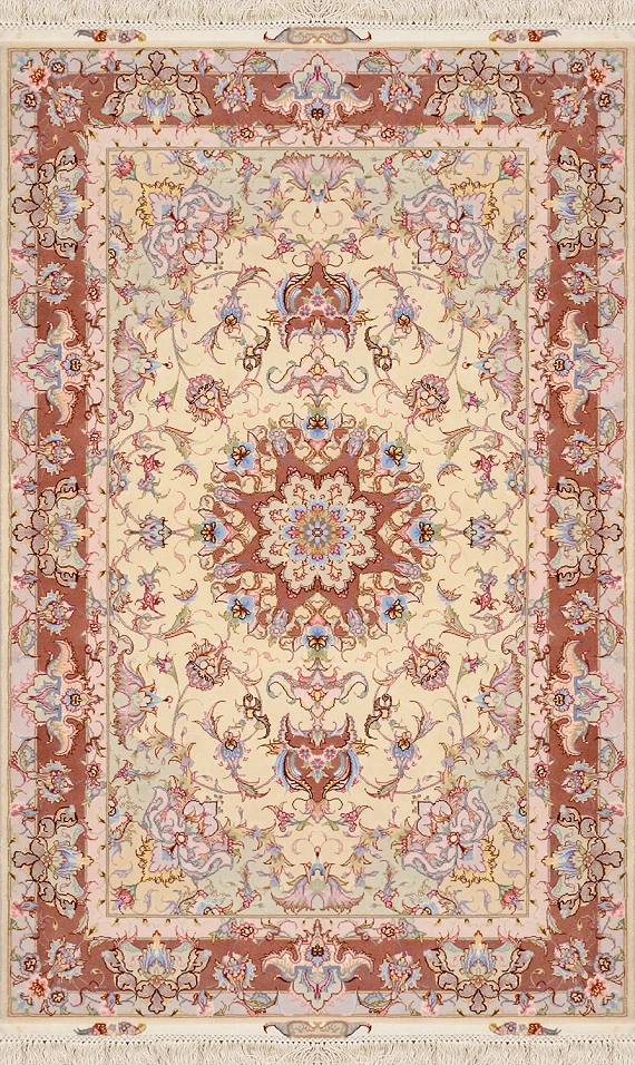 Персидский Tebriz ковер №3777 160x99cm из шелка и шерсти