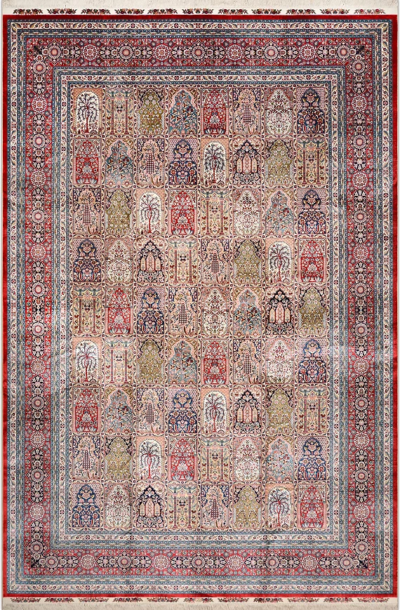 Шелковый Турецкий ковер Paradise Garden №3780 303x202cm