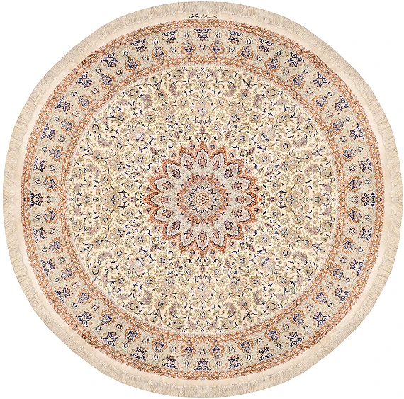 Шелковый Персидский ковер Qom №3781 200x200cm