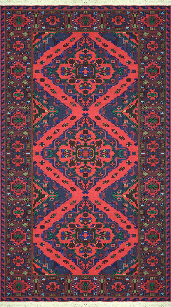 Безворсовый Дагестанский ковер Sumakh №3799 330x190cm из шерсти