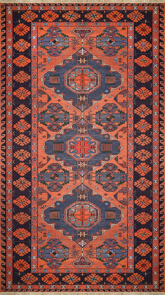 Безворсовый Дагестанский ковер Sumakh №3800 382x216cm из шерсти